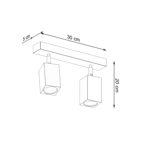 Sollux Lighting Plafondlamp KEKE 2 eik - 30x5x20cm