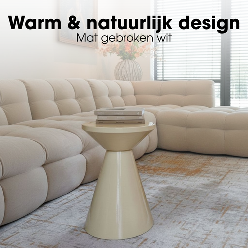 Mica Decorations Jim Bijzettafel - Bijzettafel Rond H45 x Ø31 cm - Ijzeren Tafeltje voor Woonkamer of Slaapkamer - Plantentafeltje - Nachtkastje