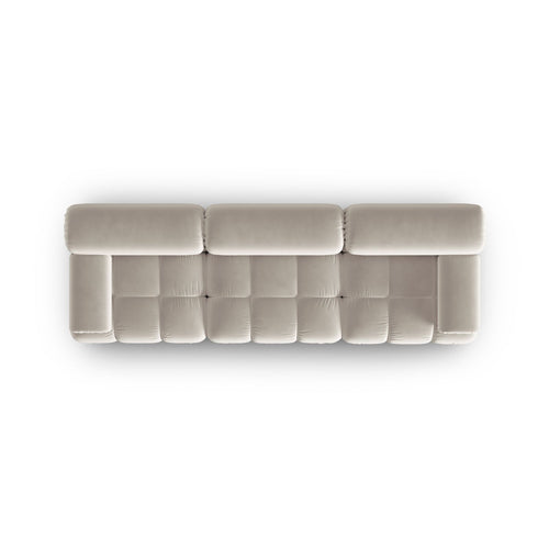 Cosmopolitan Design - Modulaire bank Cortina 3-zits, flueel donkerbeige - 94x282x70cm