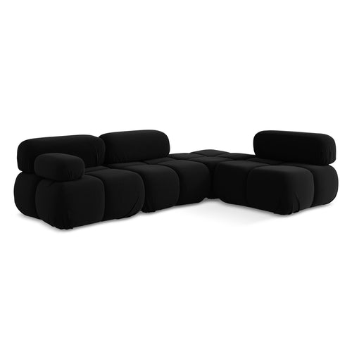 LaMiaSofa hoekbank rechts Sanremo - velours - zwart - 285x190x70