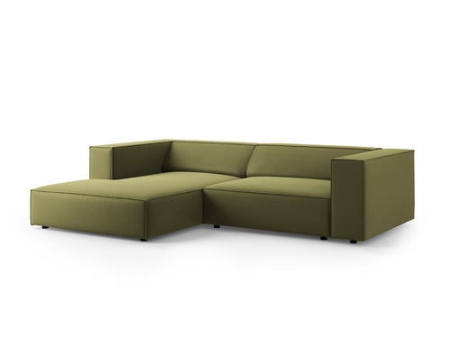Cosmopolitan Design linker hoekbank Arendal 3-zits, flueel, lichtgroen - 166x224x70cm