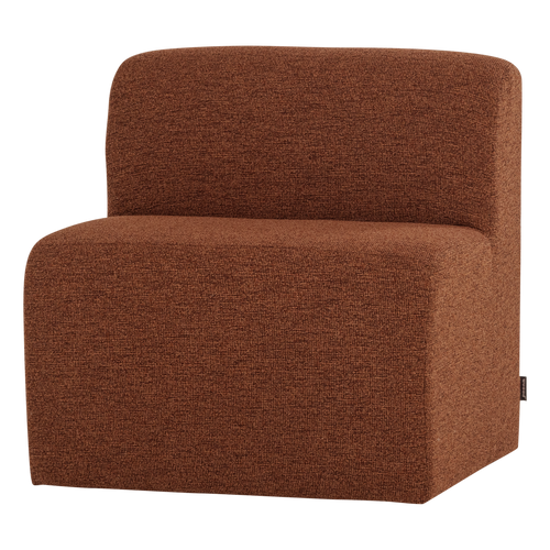 WOOOD eetbank 84 cm rugleuning Mojo Base - Bouclé - Roestbruin - 83x84x76