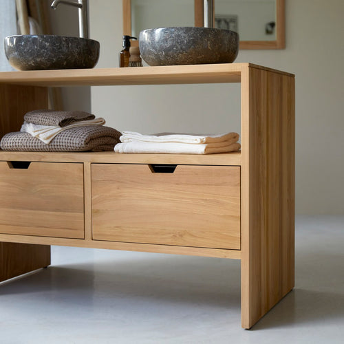 Tikamoon Massief teakhouten badmeubel 110 cm - Naturel