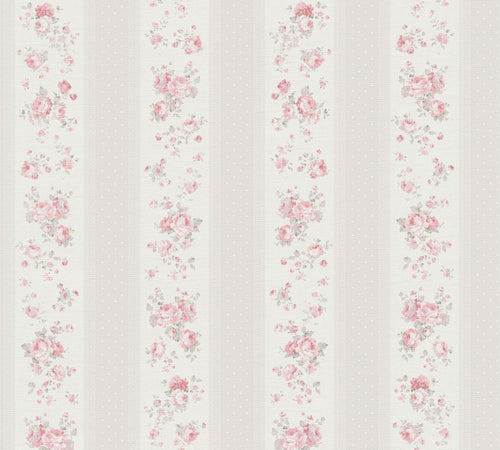 Livingwalls behang bloemmotief groen grijs, wit en rood - 53 cm x 10.05 m - AS-390694 - vtwonen shop