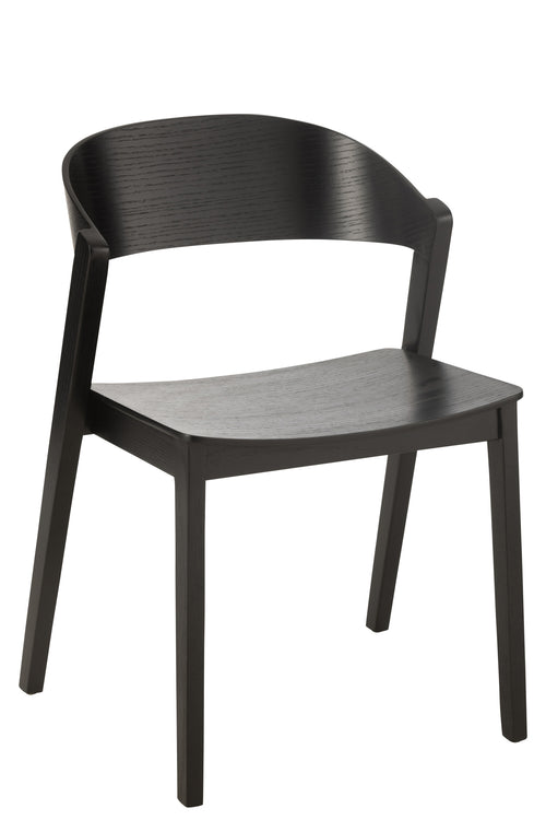 J-Line stoel Laga - eikhout/multiplex - zwart