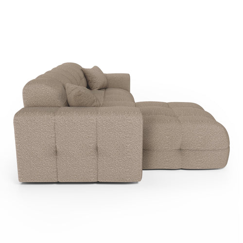 Premium Interiors - Hoekbank links COCOON - bouclé-stof mol 230cm