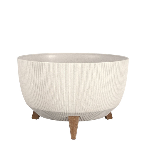 Mica Decorations Doppio Bloempot op Poten - H21 x Ø40 cm - Polypropyleen - FSC Mix - Off White