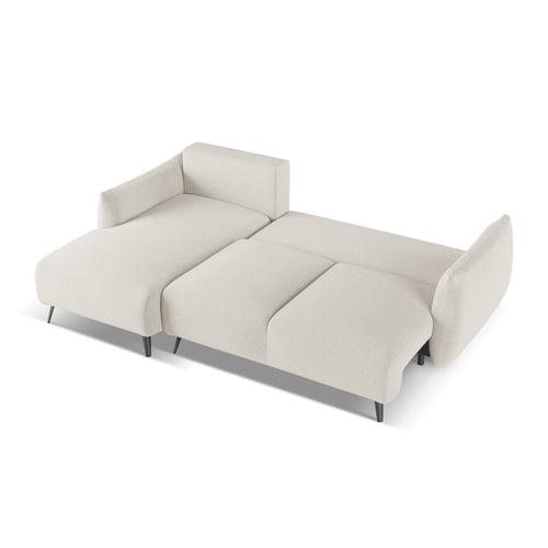 LaMiaSofa hoekbank links Genova - chenille stof - zilver - 242x162x86