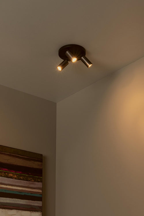 Lucide plafondspot RITMO - 3xGU10 (MR11) - Koffie - vtwonen shop