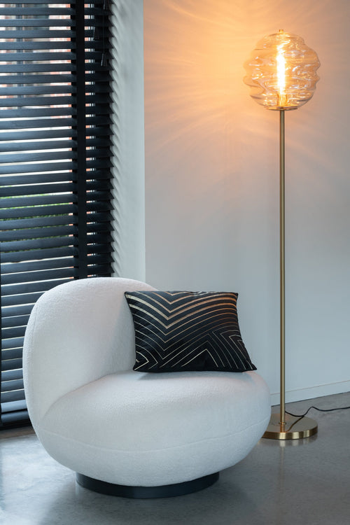 J-Line vloerlamp Bijenkorf - glas - licht cognac