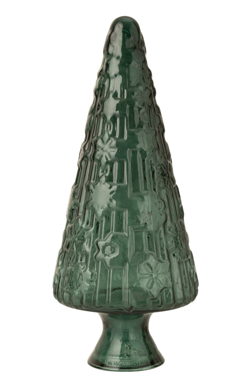 J-Line decoratie Kerstboom Kegel - glas - groen - large - vtwonen shop