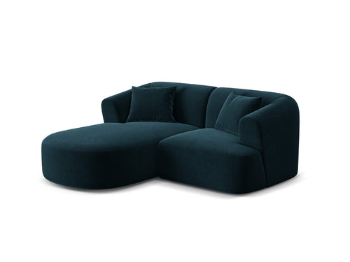 Cosmopolitan Design Modulaire hoekbank links Campi 3-zits, flueel diepe olie - 156x180x70cm