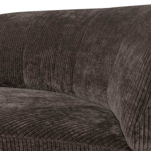WOOOD hoekelement rond Mojo Base - Ribstof - Bruin - 74x110x110