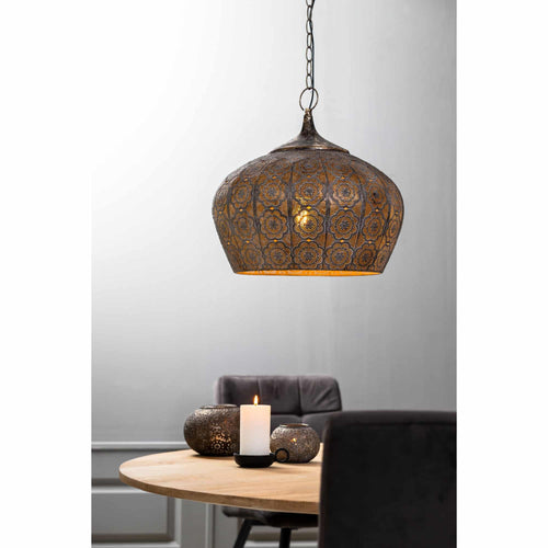 Light & Living hanglamp Emine - bruin - Ø43.5cm