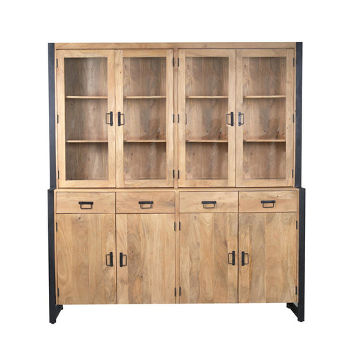 Starfurn Vitrinekast Britt - Naturel Hout - 200x45x220cm