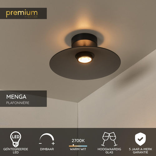 Lucide plafonnière MENGA - Geïntegreerde LED - Fumé