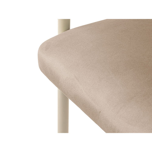 Set van 2 fluwelen stoelen Lea flueel beige amandel - 53.5x56.5x74cm