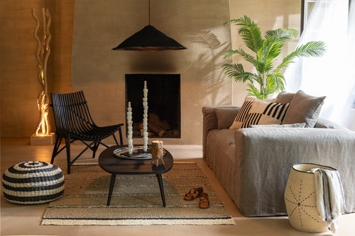 J-Line stoel Rotan - jute - zwart - vtwonen shop