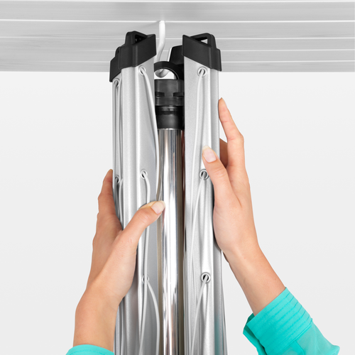 Brabantia Droogmolen Topspinner, 60 meter met metalen grondanker, doorsnede 45 mm - Metallic Grey