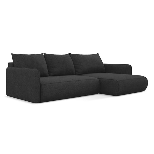LaMiaSofa hoekbank rechts Palermo - chenille stof - antraciet - 240x148x86