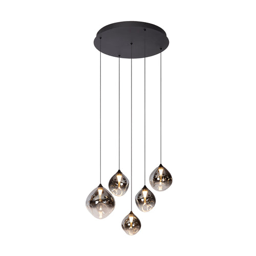 Atmooz hanglamp Rosado 5 - zwart - Ø 55 x H 170 cm - geïntegreerde led
