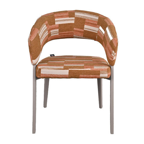 DÉJA Living Eetkamerstoel Malmö - Terracotta/Greige Stof - Set van 2 - vtwonen shop