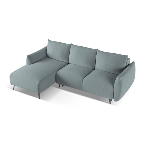 LaMiaSofa hoekbank links Genova - chenille stof - jeans - 242x162x86