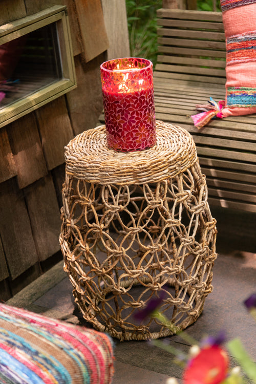 J-Line bijzettafel Ton - metaal/bananenblad - naturel - vtwonen shop