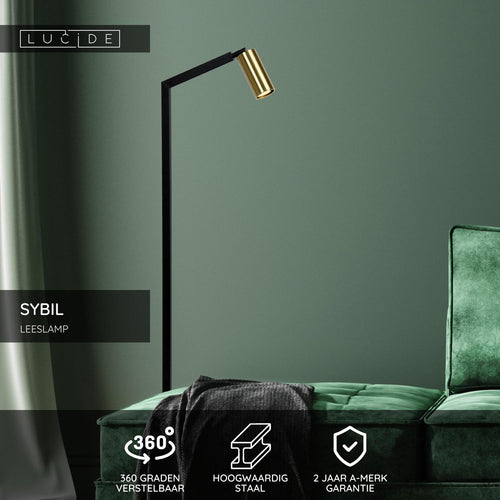 Lucide leeslamp SYBIL - 1xGU10 - Zwart