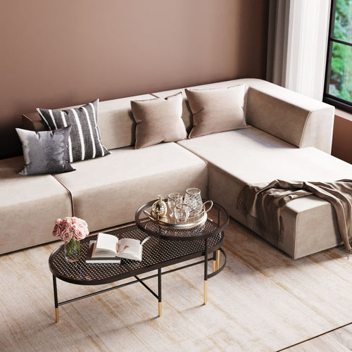 Kare Design Hoekbank Infinity rechts fluweel bruin - vtwonen shop