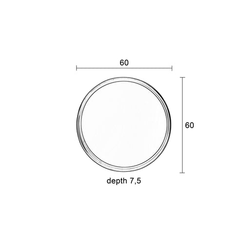 Housecraft Living  Raj Spiegel/ Wandspiegel/ Badkamerspiegel Rond Metaal 60x60 cm Zwart - vtwonen shop