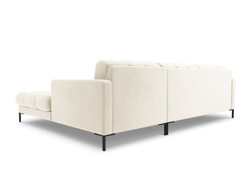 Cosmopolitan Design rechter hoekbank Bali 5-zits, flueel, lichtbeige - 185x293x75cm