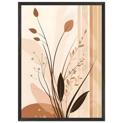 Artfulprints Poster met Lijst Boho – Warm bouquet   - 50x70 cm - Bruin