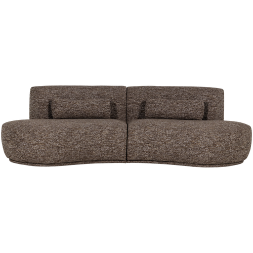 WOOOD half ronde bank 4-zits Batavier - Polyester - Bruin Melange - 74x254x122