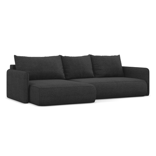 LaMiaSofa hoekbank links Palermo - chenille stof - antraciet - 240x148x86