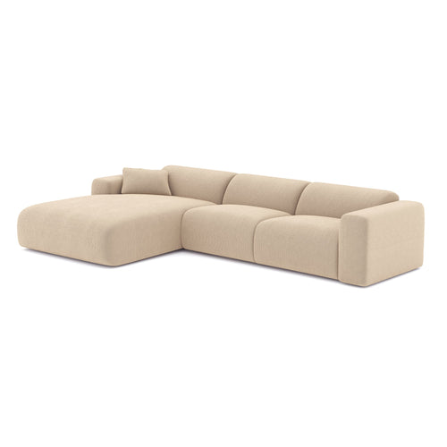 Sia Home - Grote hoekbank MYRA - Corduroy - Beige - 280cm - vtwonen shop