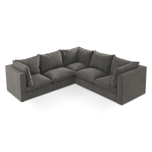 LaMiaSofa Modulaire hoekbank Ravenna - textuurstof - donkergrijs - 255x255x77