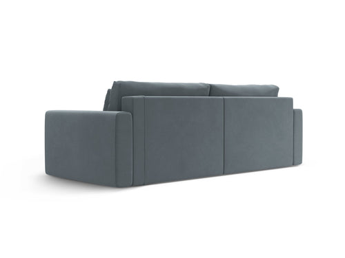 Cosmopolitan Design Omkeerbare converteerbare hoekbank met opbergdoos Belfast 3-zits, flueel blauw grijs - 149x240x84cm