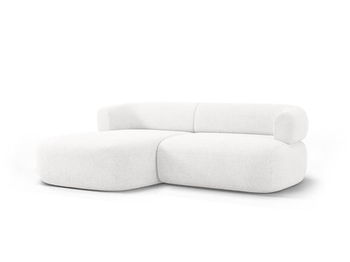 Micadoni linker hoekbank Jenny 5-zits, boucle ivoor - 145x200x73cm