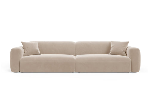Cosmopolitan Design Modulaire bank Strino 4-zits, flueel beige - 98x240x78cm