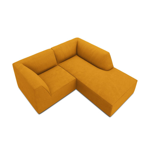 Cosmopolitan Design - Modulaire hoekbank rechts Siena 3-zits, ribfluwelen geel - 180x186x69cm