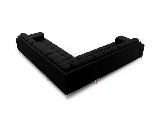 Cosmopolitan Design Symmetrische hoekbank Bali 6-zits, structurele stof, zwart - 256x256x75cm