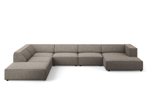 Cosmopolitan Design Panoramische hoekbank links Arendal 7-zits, chenille, grijs - 262x364x70cm