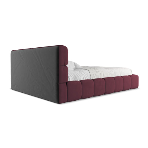 LaMiaSofa Bed met opbergruimte Roma - chenille stof - bordeaux - 180x228x82