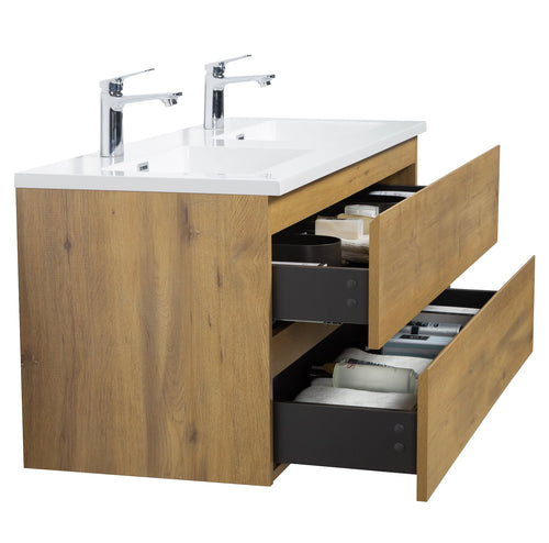 Badplaats Badkamermeubel Set Angela 120 cm – Eiken – Badmeubel met Wastafel