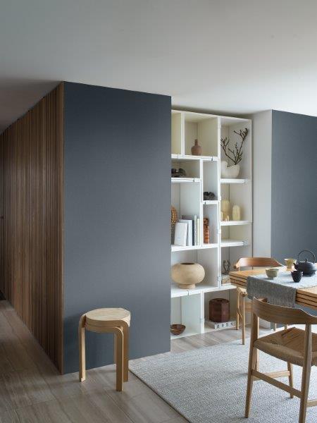 Borastapeter behang effen vergrijsd blauw - 53 cm x 10.05 m - 660325 - vtwonen shop