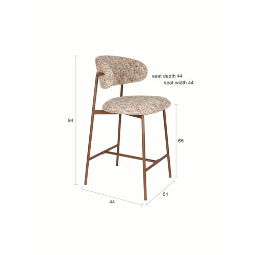 Housecraft Living Claes Barkrukken rugleuning 65 cm Multi - Set van 2