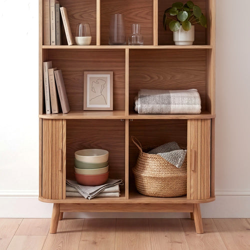Calicosy - ERNEST Boekenkast Woonkamer - Licht hout - 40x80x157,5 cm