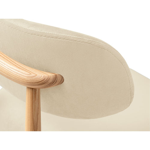 Set van 2 fluwelen stoelen Evan flueel ivoor - 51x49.5x77cm