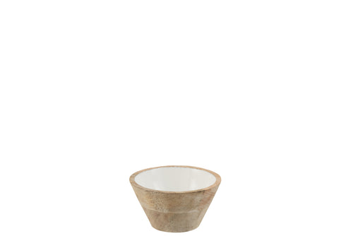 J-Line kom - hout - wit - small - 2 stuks - vtwonen shop